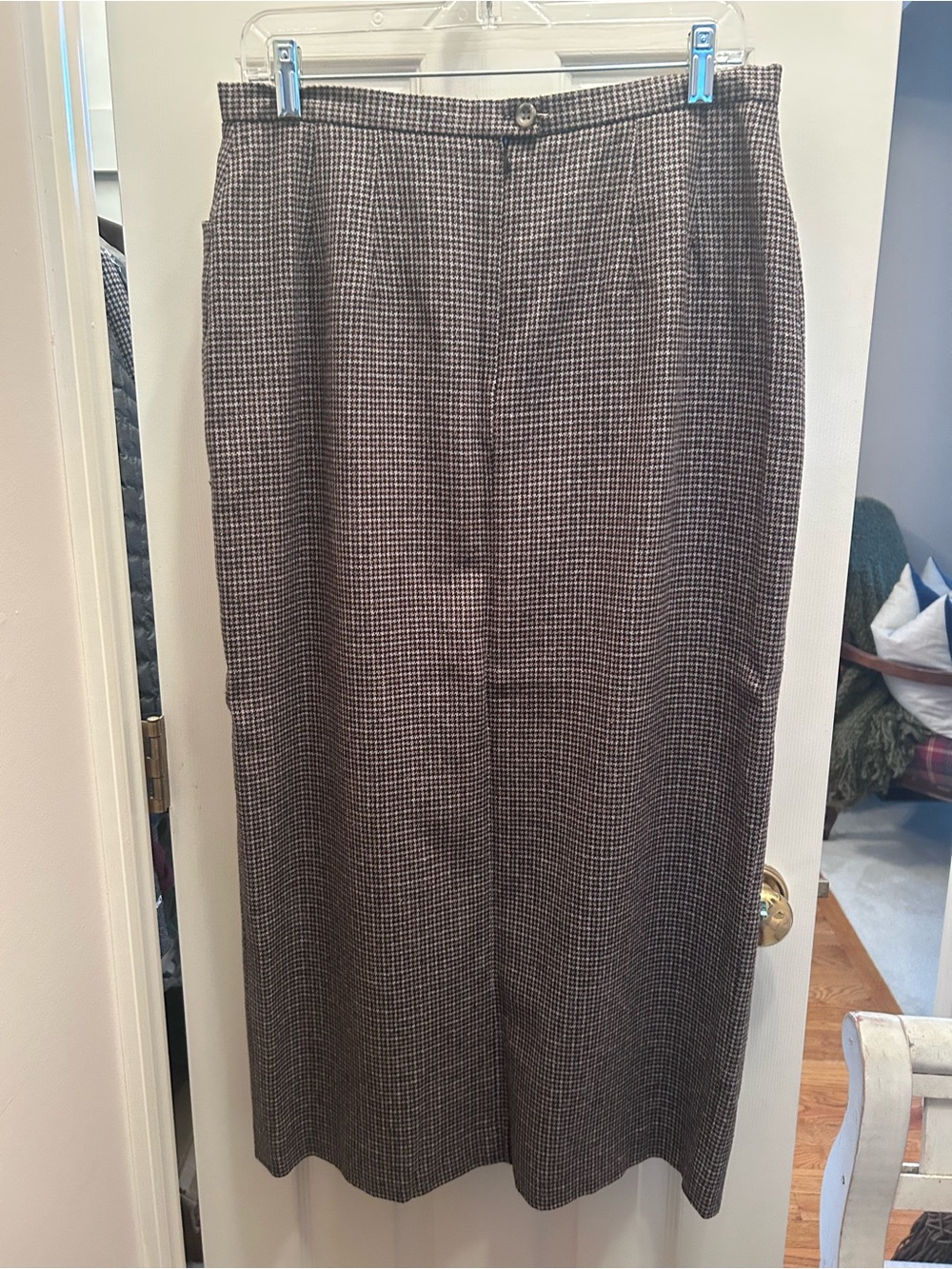 Vintage Jones New York Country Lined Plaid Long Boot Skirt w/Front Slit. 12. EUC